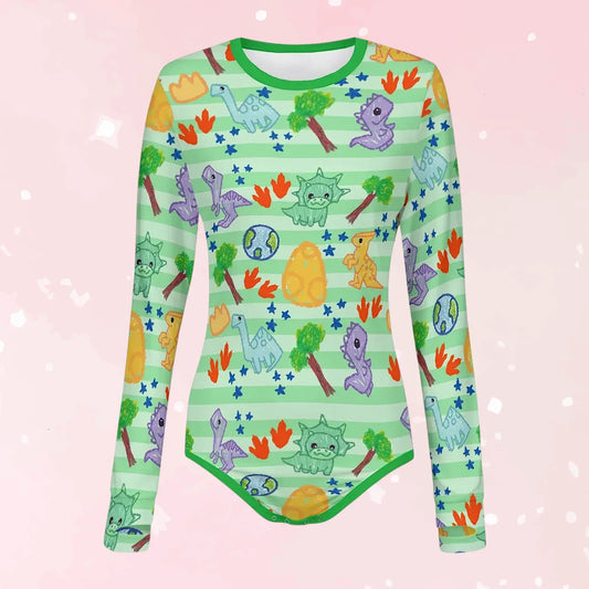 Dino Doodles Long Sleeve CuddleSuit - Puppy's Aesthetics