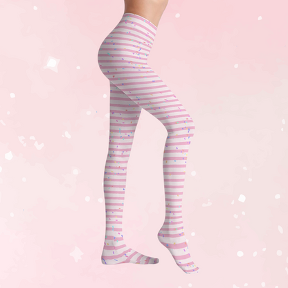 Sweet Sprinkle Stripes Stretch Tights