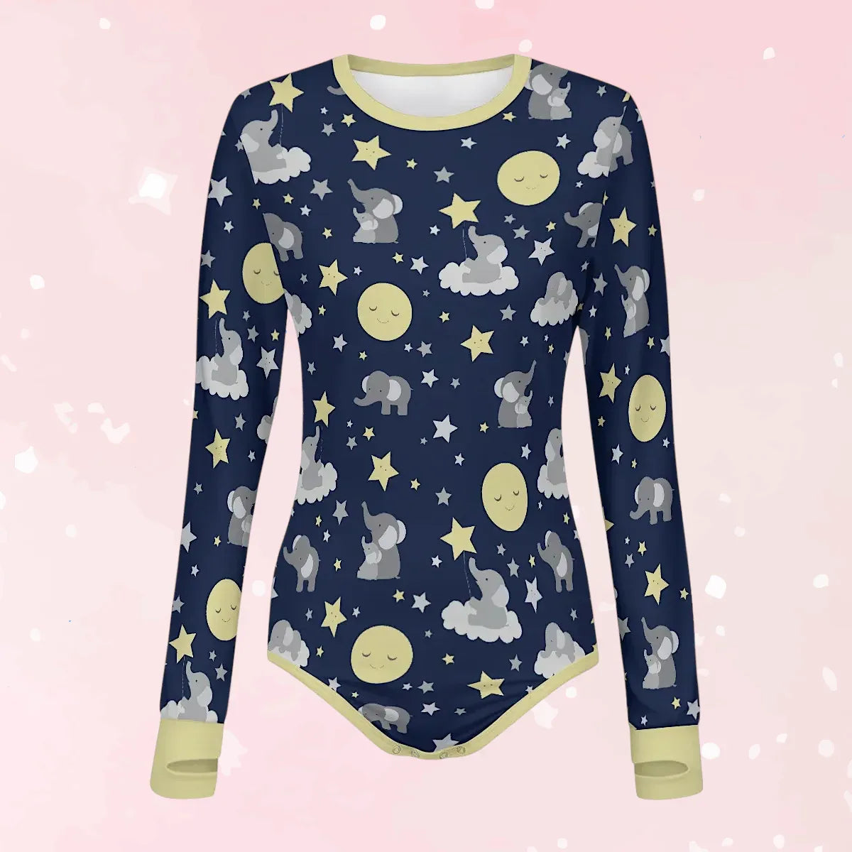 Dreamy Elephants Long Sleeve CuddleSuit - Puppy's Aesthetics