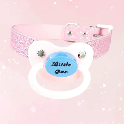 Little One Pink Glitter Pacifier Gag - Puppy's Aesthetics
