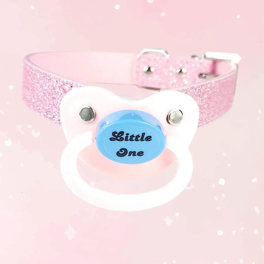 Little One Pink Glitter Pacifier Gag - Puppy's Aesthetics