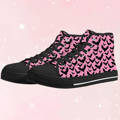 Midnight Flutter Unisex High Top Canvas Shoes - Puppy's Aesthetics
