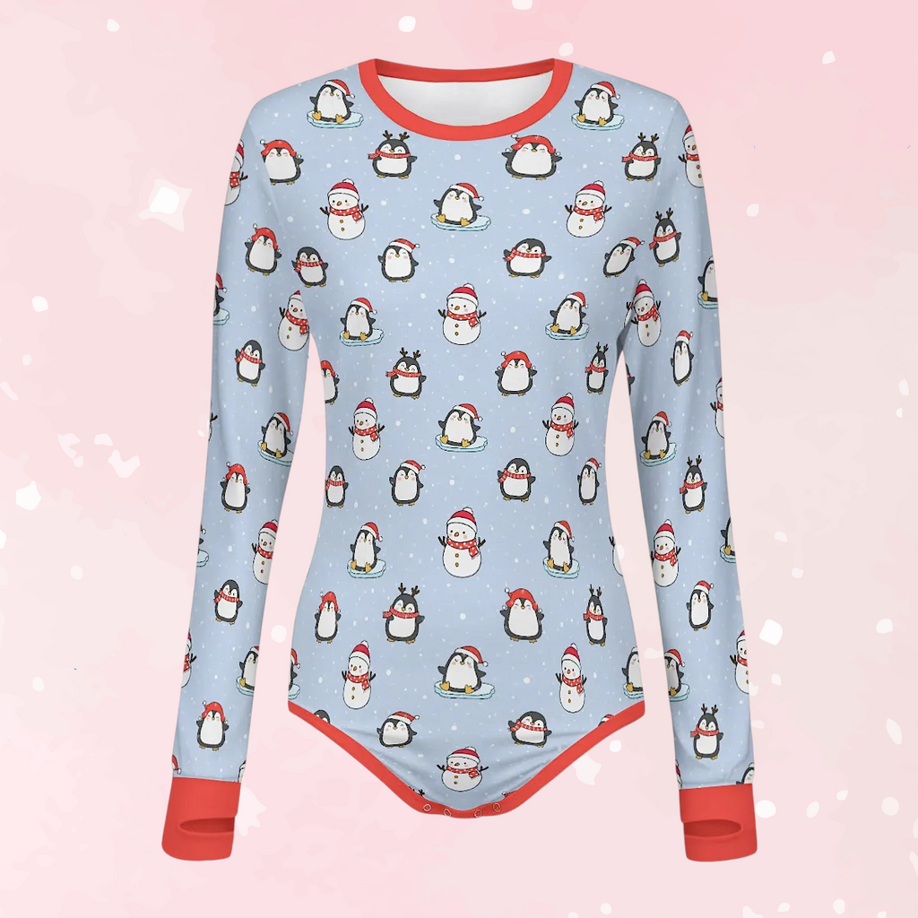 Penguin Parade Long Sleeve CuddleSuit