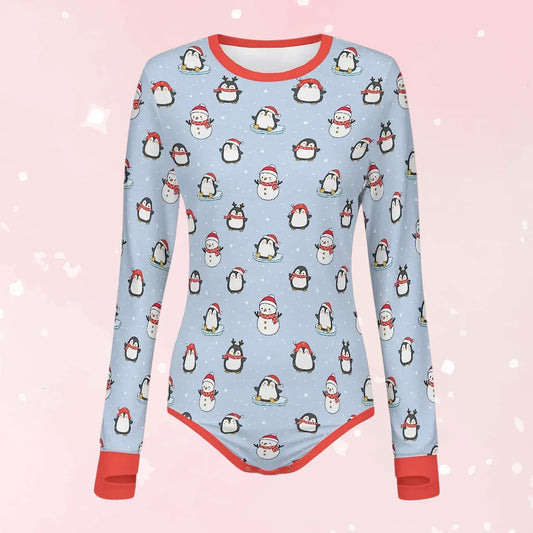Penguin Parade Long Sleeve CuddleSuit - Puppy's Aesthetics
