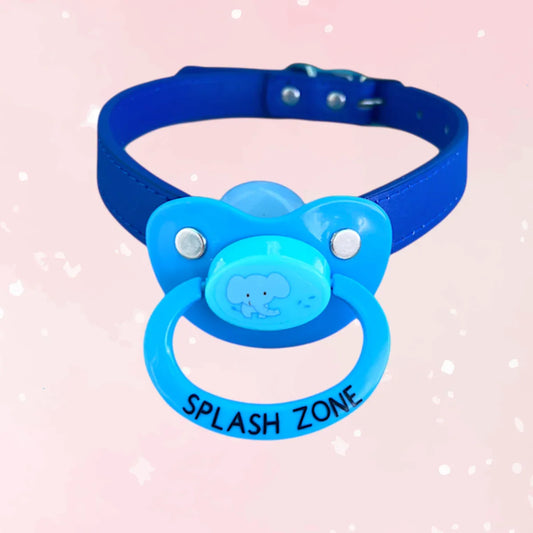 Blue Splash Zone Pacifier Gag - Puppy's Aesthetics