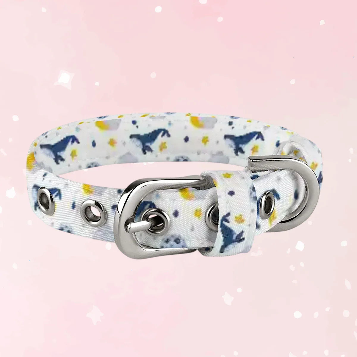 Sleepy Whale Dreams Cloth Pet Collar - Puppy's Aesthetics