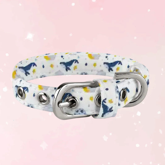 Sleepy Whale Dreams Cloth Pet Collar - Puppy's Aesthetics