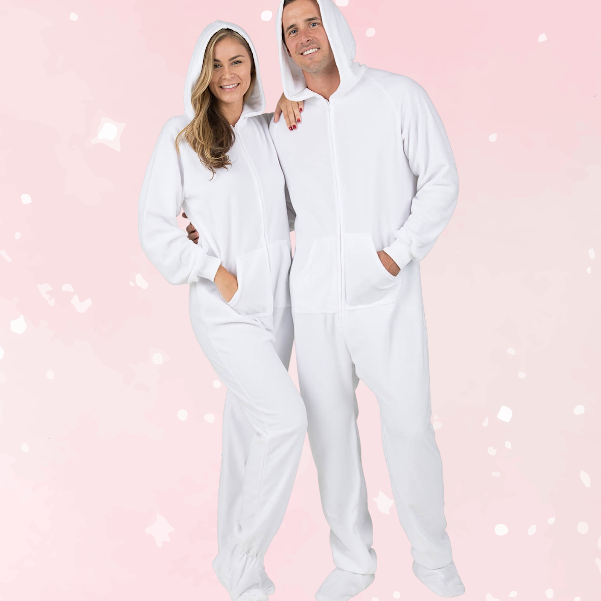 Arctic White Adult Hoodie Fleece Onesie