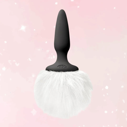 Bunny Tails White Silicone Butt Plug - Puppy's Aesthetics