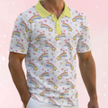 Pixel Rainbow Star Polo Shirt