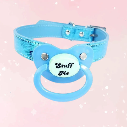 Stuff Me Blue Adult Pacifier Gag - Puppy's Aesthetics