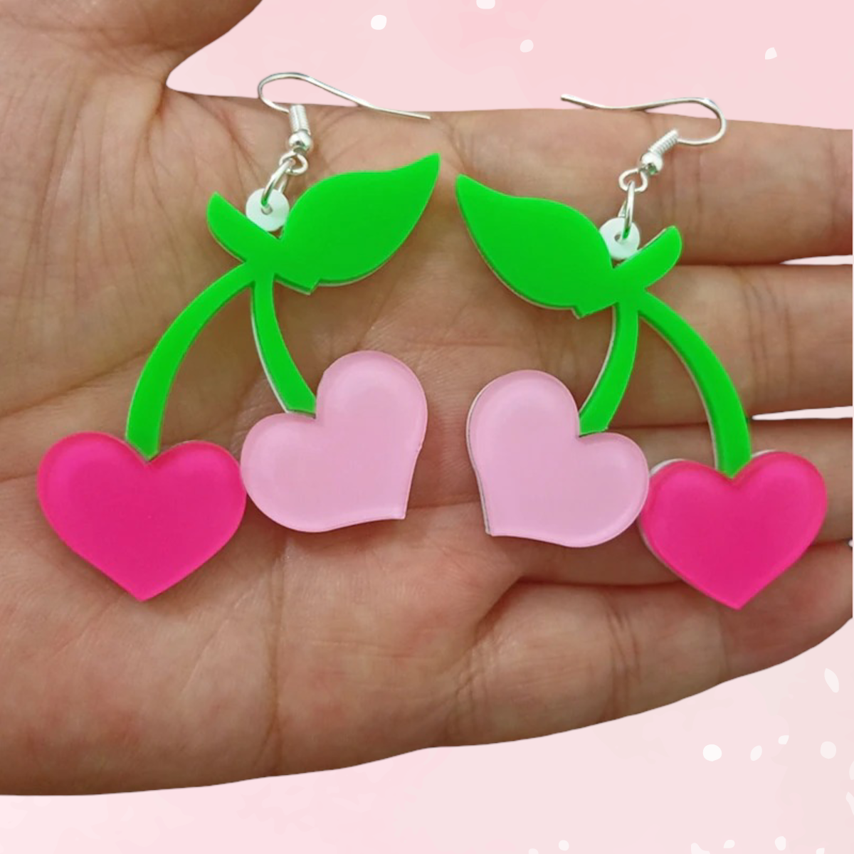 Peachy Sweetheart Dangle Earrings - Puppy's Aesthetics