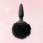 Bunny Tails Black Silicone Butt Plug