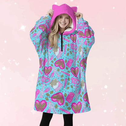 Blazed N’ Cozy Ear Hoodie Blanket - Puppy's Aesthetics