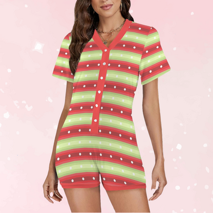 Cute Striped Christmas Romper