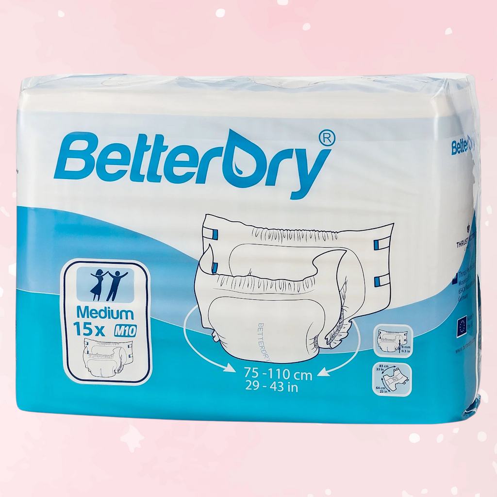 BetterDry Overnight Adult Diapers Plastic Backing