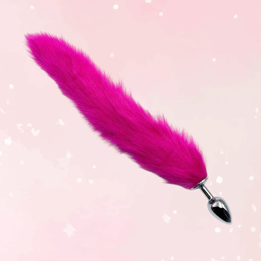 Pink Mischief Fox Tail Steel Plug - Puppy's Aesthetics