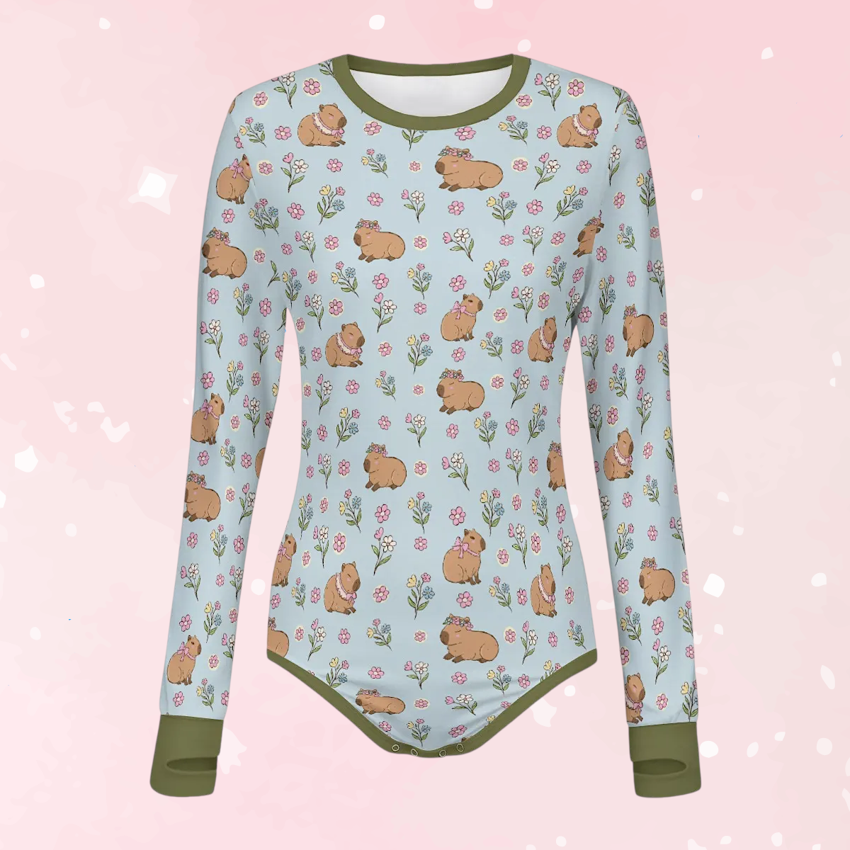 Sweet Meadow Capybara Long Sleeve CuddleSuit - Puppy's Aesthetics