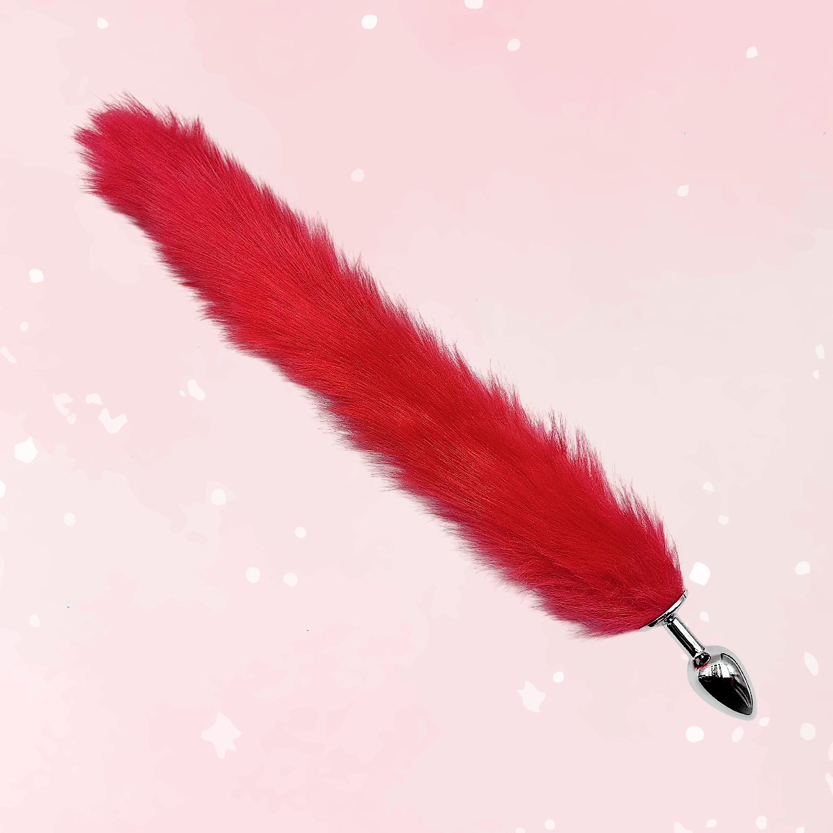 Crimson Mischief Fox Tail Steel Plug