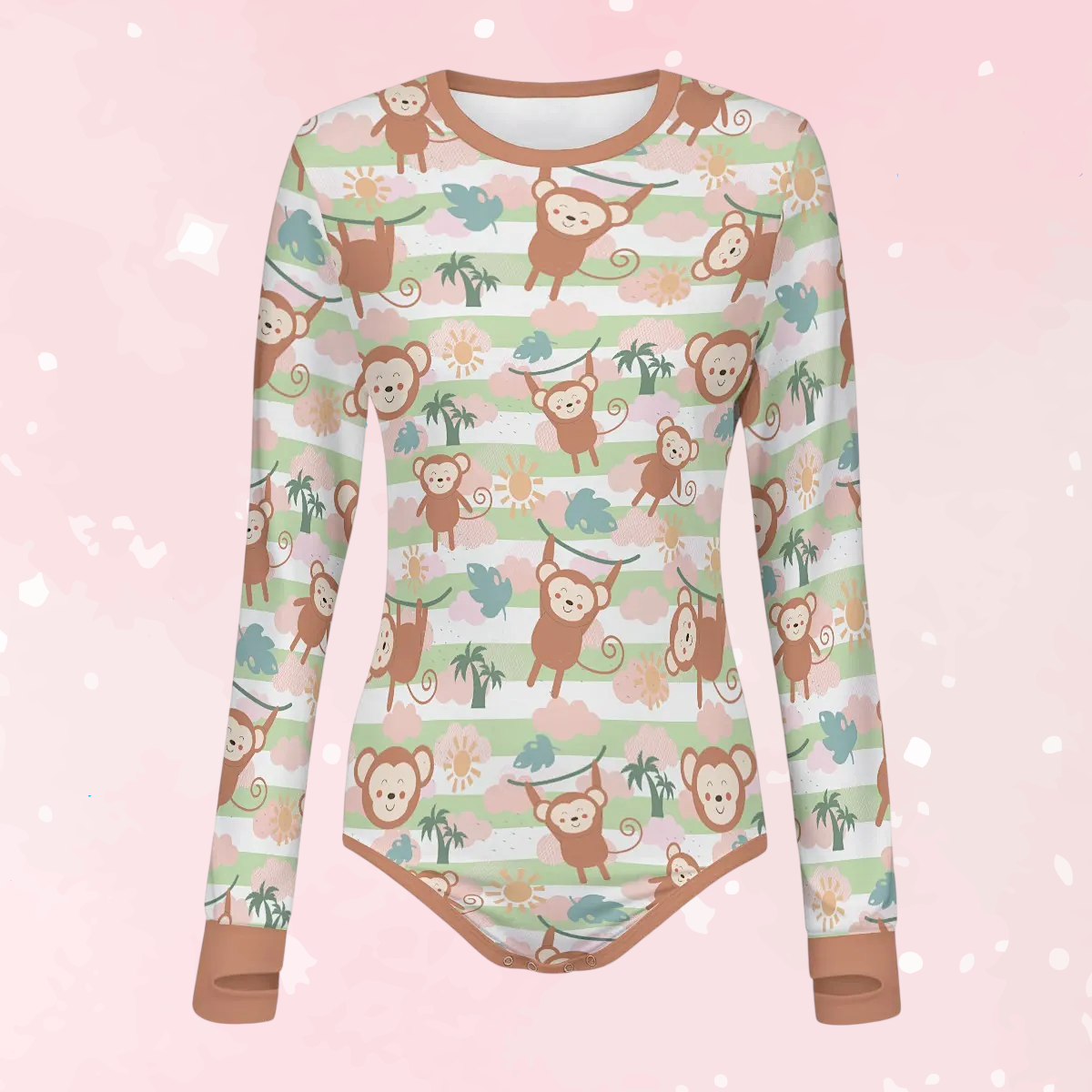 Monkey Mischief Long Sleeve CuddleSuit