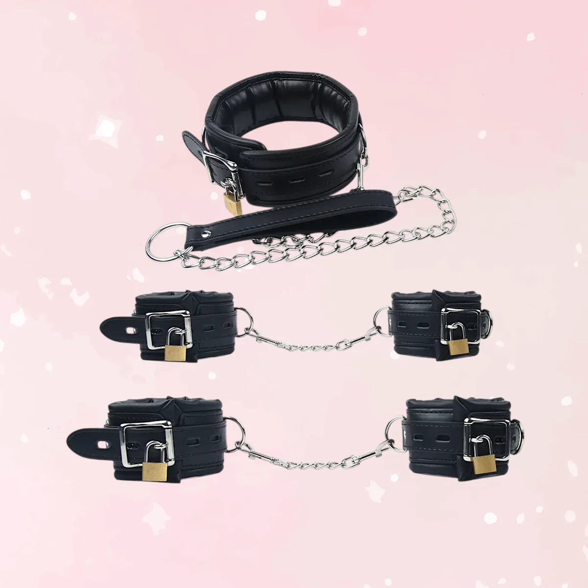 Ankle & Wrist Chain Lock Bondage Restraints - Puppy's Aesthetics