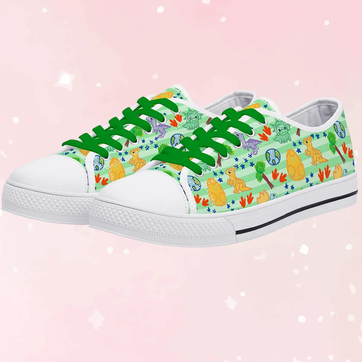 Dino Doodles Unisex Low Tops - Puppy's Aesthetics
