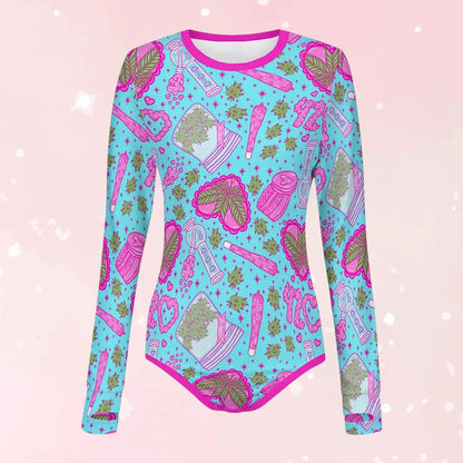 Blazed N’ Dazed Long Sleeve CuddleSuit - Puppy's Aesthetics