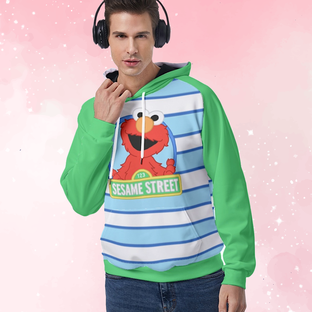 Happy Elmo Raglan Pullover Hoodie