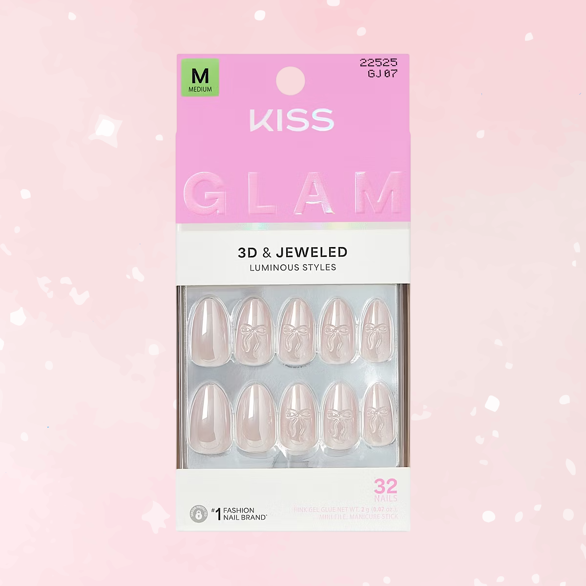 Jeweled Fake Nails Medium Almond 35ct