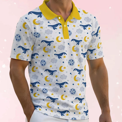 Sleepy Whale Dreams Polo Shirt - Puppy's Aesthetics