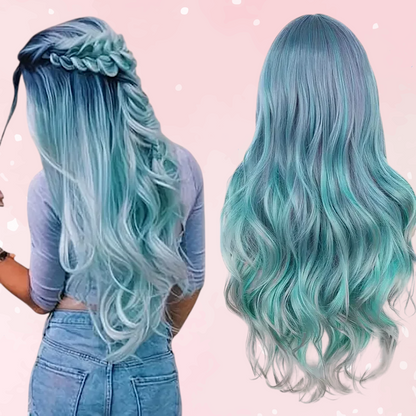 Medium-Parted Gradient Long Curly Wig