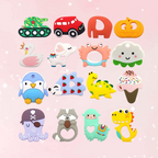 Cuddle Chew Silicone Teether (Colors)