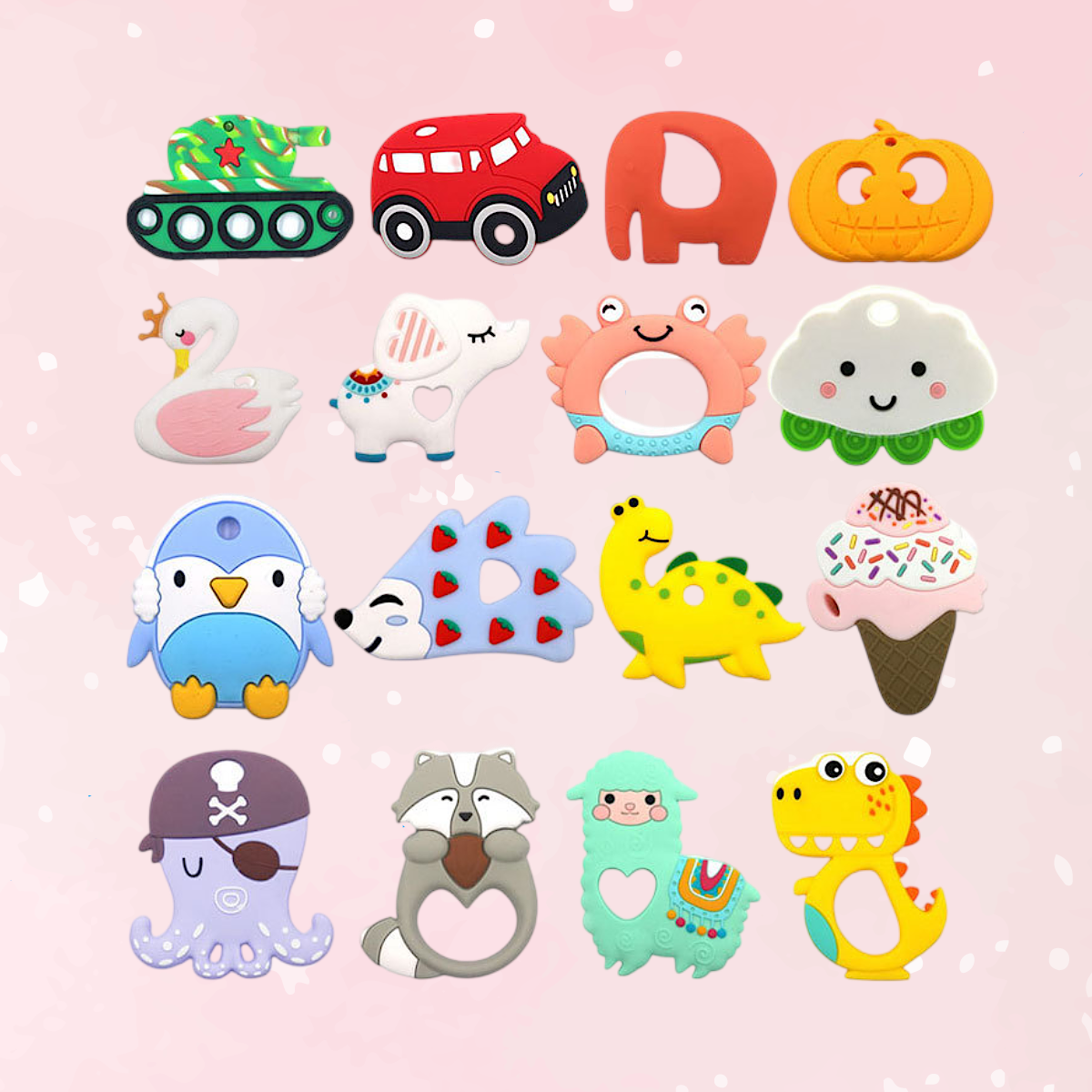 Cuddle Chew Silicone Teether (Colors)