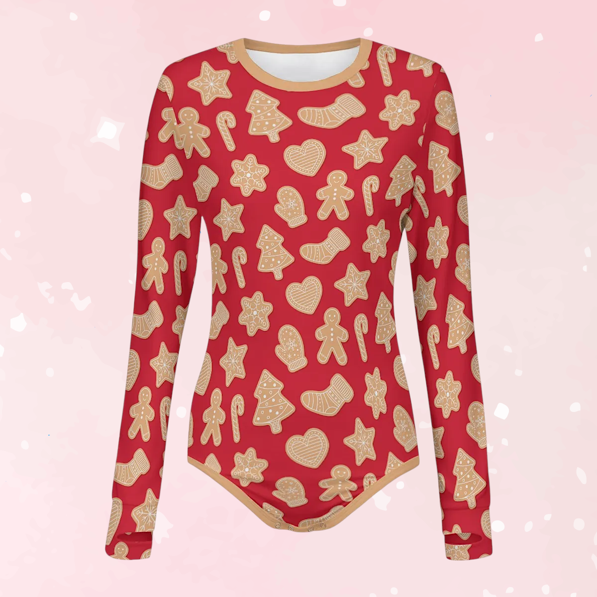 Gingerbread Dreams Long Sleeve CuddleSuit