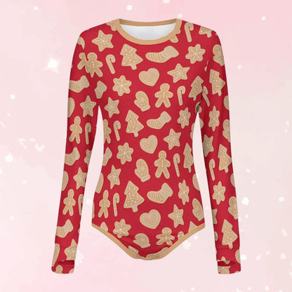 Gingerbread Dreams Long Sleeve CuddleSuit - Puppy's Aesthetics