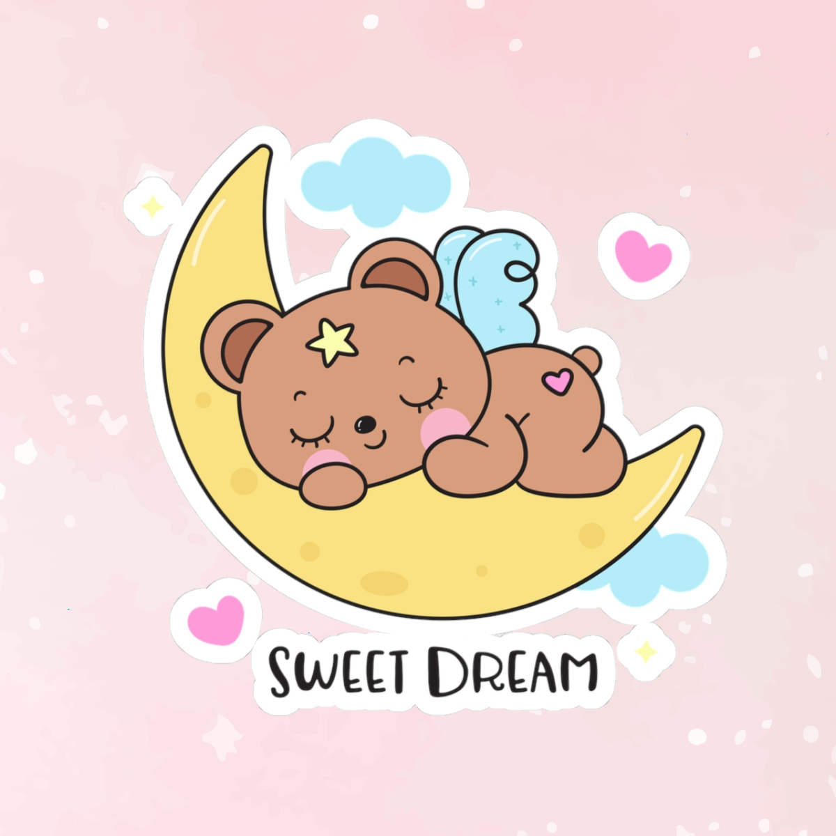 Sweet Dream Bear Kiss-Cut Sticker - Puppy's Aesthetics