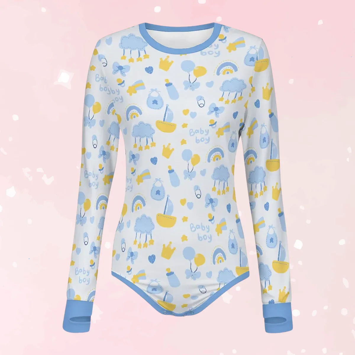 Baby Boy Dreams Long Sleeve CuddleSuit - Puppy's Aesthetics