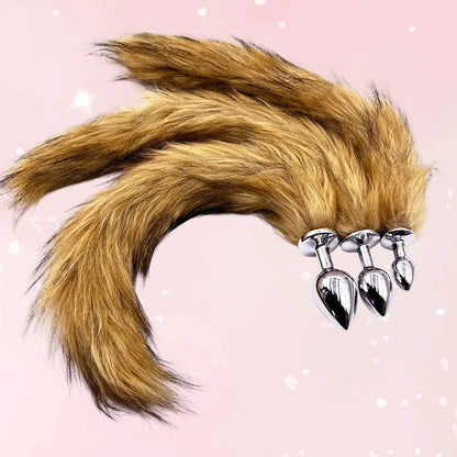 Brown Wolf Tail Stainless Steel Plug - Puppy's Aesthetics