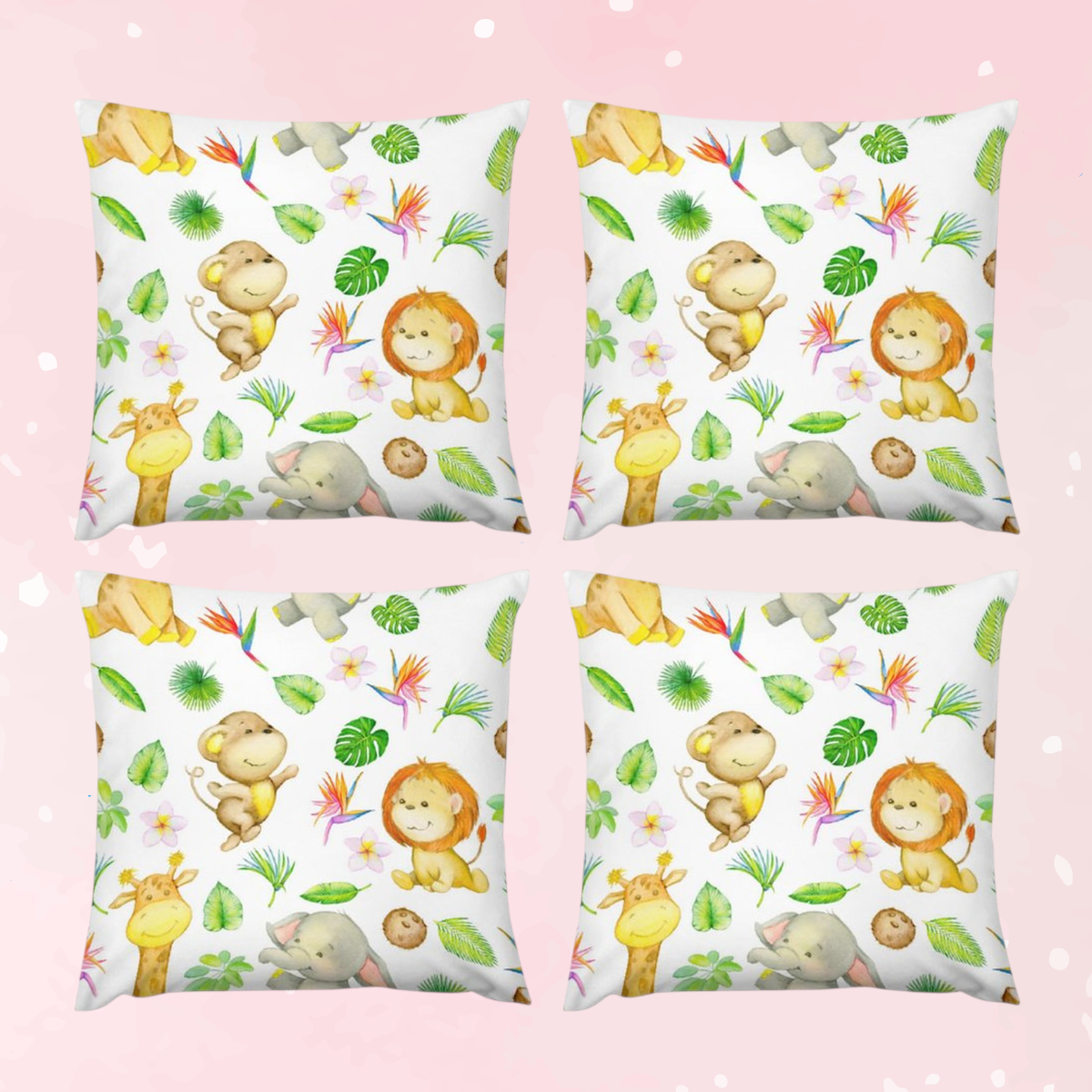 Safari Plush Pillowcase Set (4)