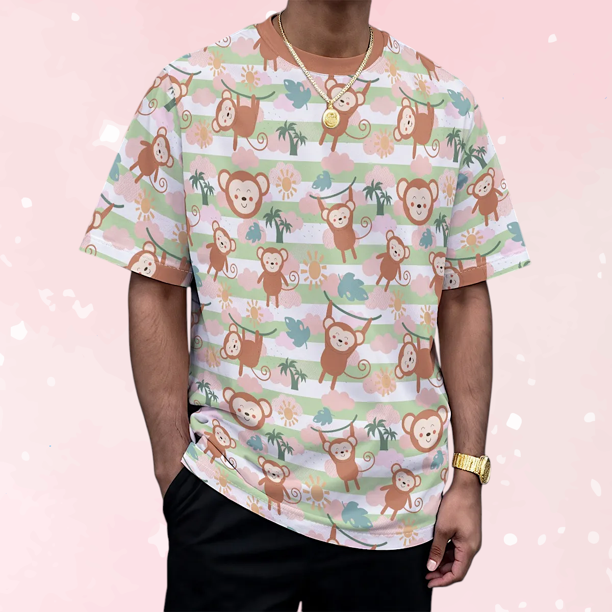Monkey Mischief Drop-Shoulder Tee