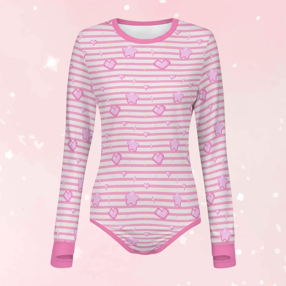 Pixel Hearts Long Sleeve CuddleSuit