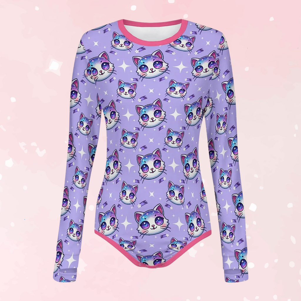 Galaxy Kitty Long Sleeve CuddleSuit