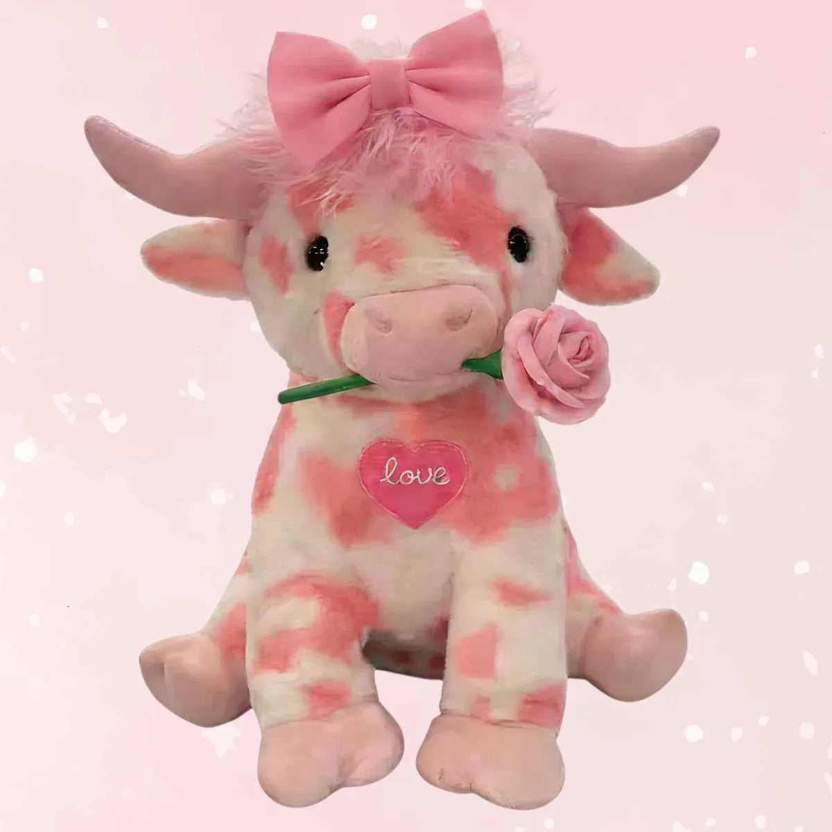 Valentine Sweetheart Pink Cow Plush - Puppy's Aesthetics