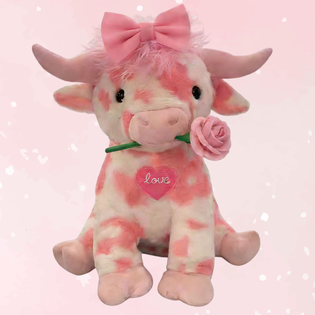 Valentine Sweetheart Pink Cow Plush
