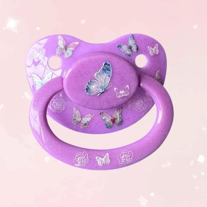 Adult Pacifier - Glitter Butterflies - Puppy's Aesthetics