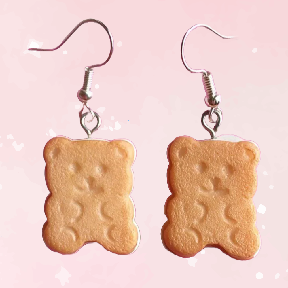 Adorable Cookie Bear Earrings