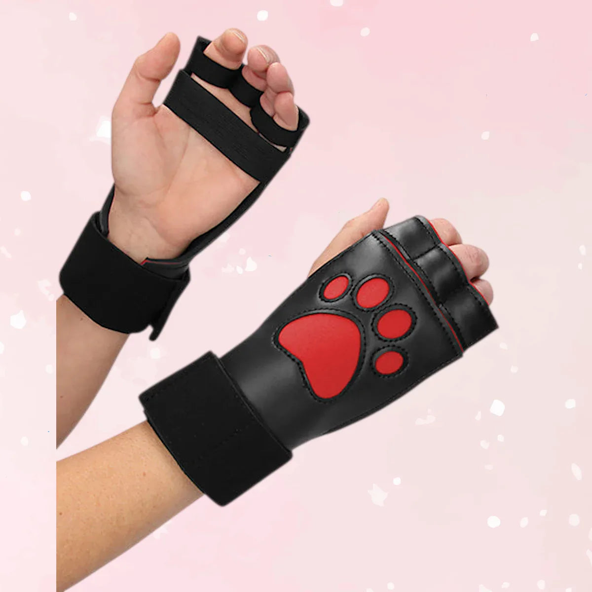 Shots Ouch Red Puppy Play Gloves - Puppy's Aesthetics