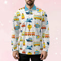 Playful Transport Long Sleeve Polo Shirt - Puppy's Aesthetics