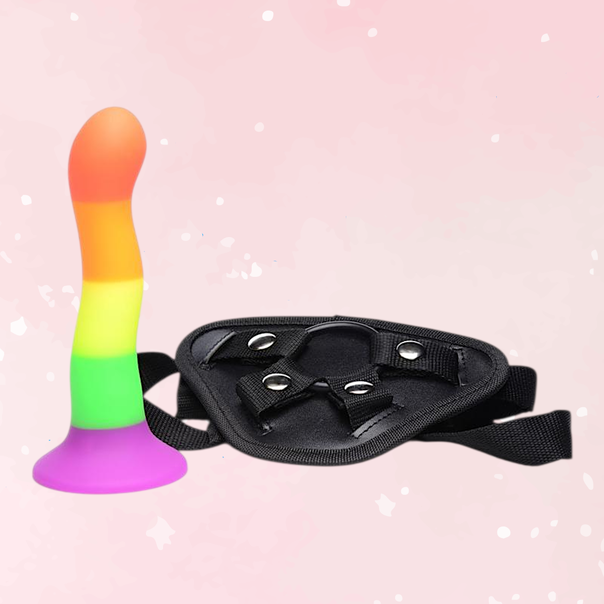 Proud Rainbow Silicone Dildo Harness
