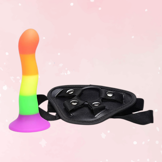 Proud Rainbow Silicone Dildo Harness